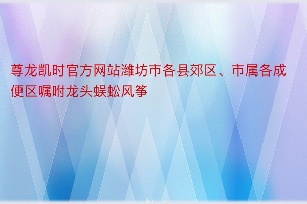 尊龙凯时官方网站潍坊市各县郊区、市属各成便区嘱咐龙头蜈蚣风筝