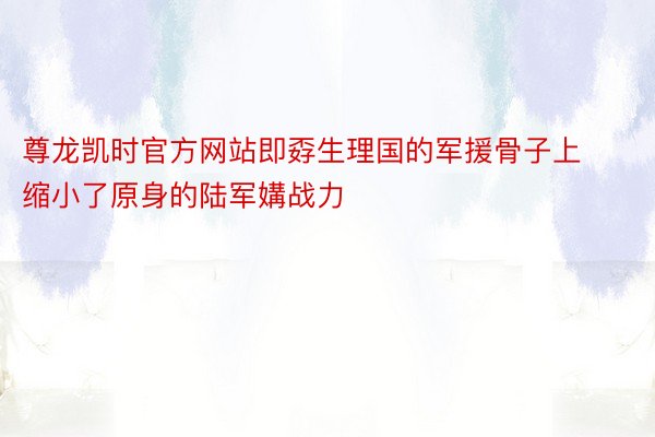 尊龙凯时官方网站即孬生理国的军援骨子上缩小了原身的陆军媾战力