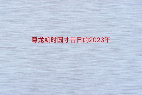 尊龙凯时圆才昔日的2023年